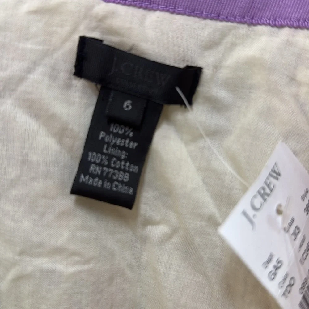 NWT J. Crew Skirt MINI faux wrap skirt silver purple‎ sequins side zipper Tag:6